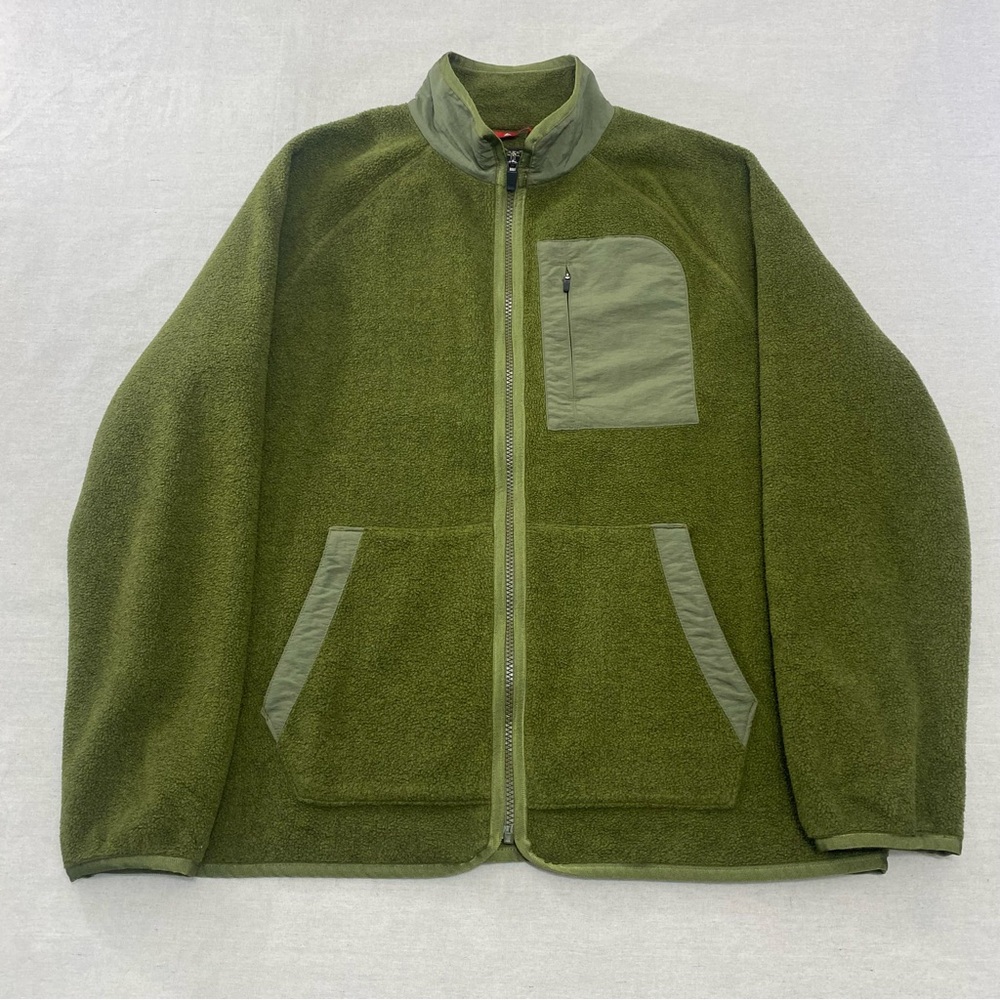 American Giant Polartec Active Fleece Full Zip Jacket Made in USA - Moss - M